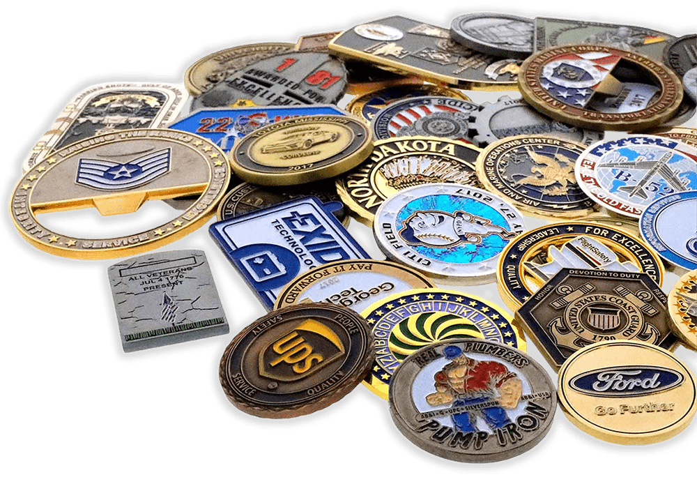pile of challenge coins